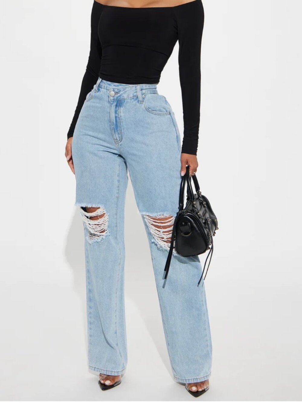 Archer Crossover Light Blue Distressed Straight-Leg Jeans